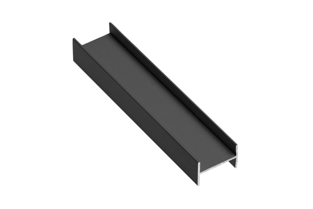 Aluminum profile H 18 mm, L=3 m, black colour