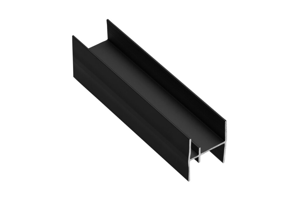 Aluminum profile HR 18/4 mm, L=3 m, black colour