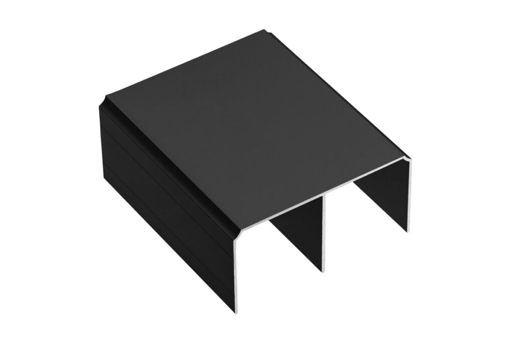Aluminum profile top track, L=3 m, black colour