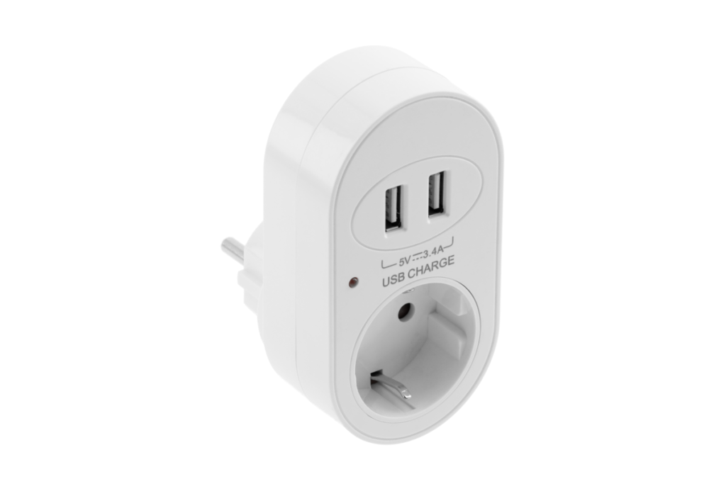 USB electric socket charger 2xUSB, SCHUKO