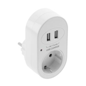 USB electric socket charger 2xUSB, SCHUKO