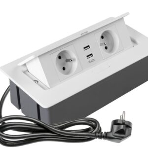 SOFT pull-out power socket with USB and power cable 1,5m