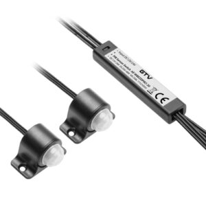 Non-contact switch, 1-mode, max.12V/24V,36W/72W, 2 sensors, cable 2 m, black
