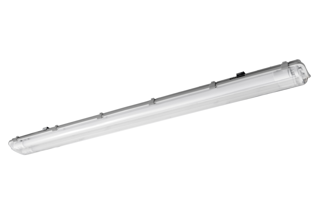 G-TECH Hermetic luminaire 236, 2×120 T8 LED (single-sided connection), G13, IP65, ABS/PS, gray