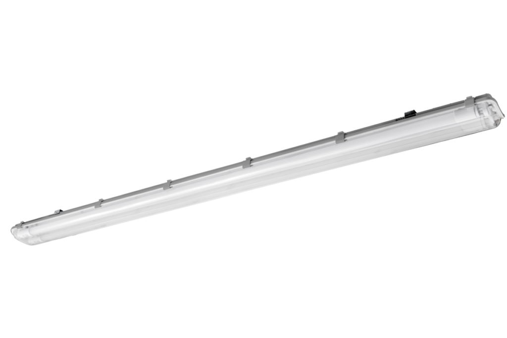 G-TECH Hermetic luminaire 258, 2×150 T8 LED (single-sided connection), G13, IP65, ABS/PS, gray