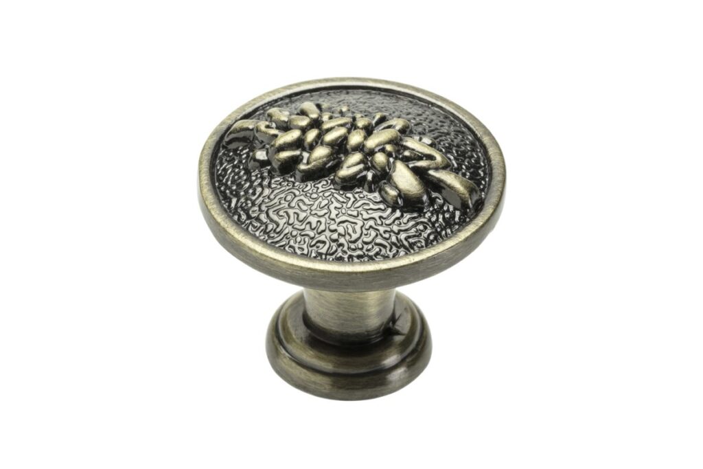 Zamak knob ARDEA antique brushed brass
