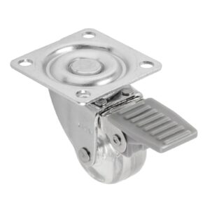 Transparent caster with brake