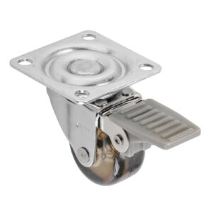 Transparent caster brown with brake