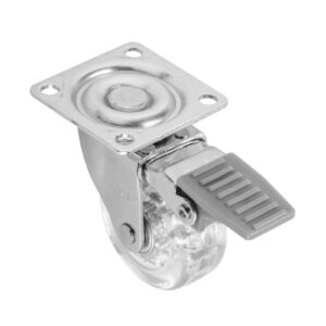 Transparent caster with brake