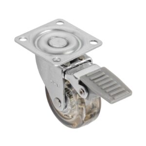 Transparent caster brown with brake