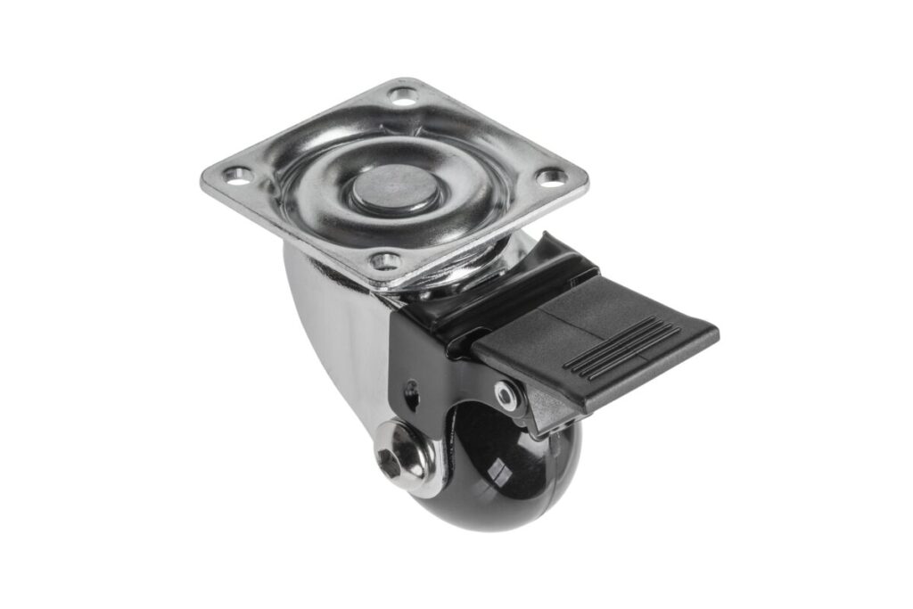 Furniture wheel, Brazylia, black, 35mm (with brake)