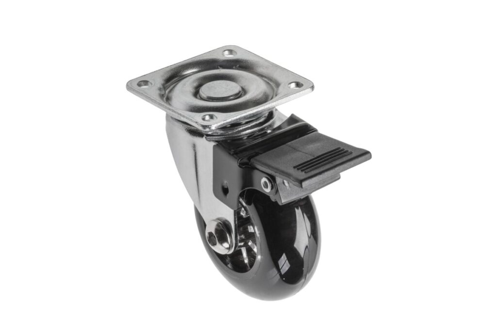 Furniture wheel, Brazylia, black, 50mm (with brake)