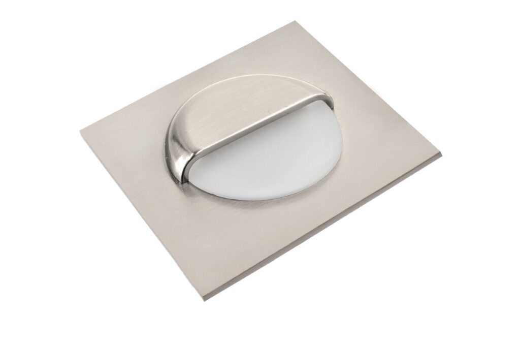 LED staircase fixture,ESCADA KB,DC12V,square,frosted cover,0,8W,70lm,4000K,inox,cable 150cm