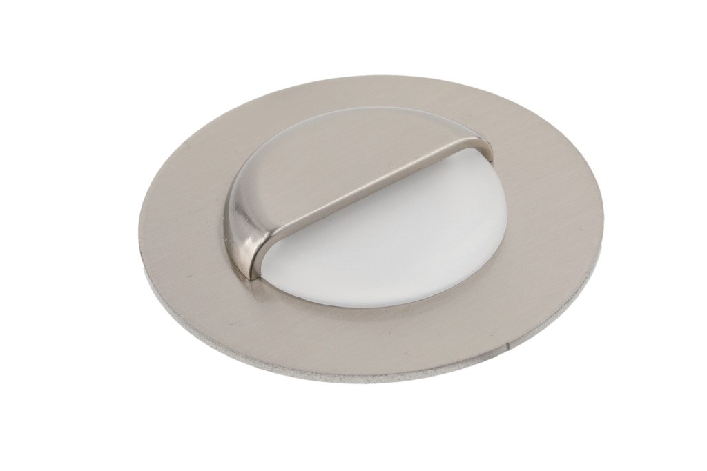 LED staircase fixture,ESCADA OB,DC12V,round,frosted cover,0,8W,70lm,4000K,inox,cable 150cm