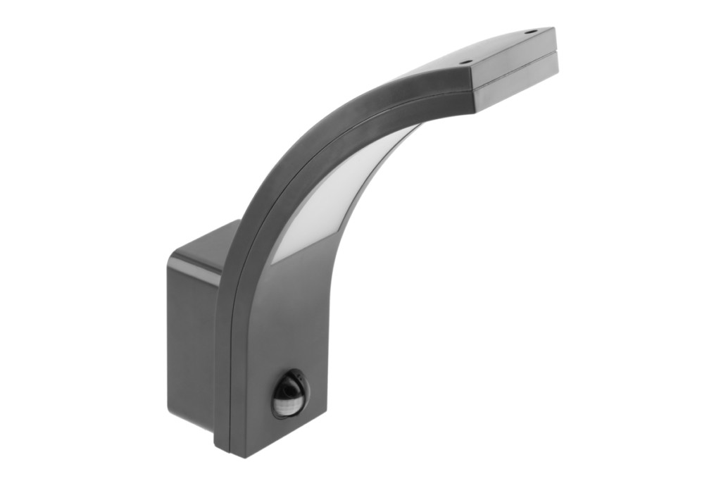 LED facade luminaire PARIS with motion sensor, 10 W, 900 lm, 4000K, IP54, gray