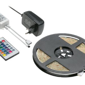 Kit with RGB strip 5 m 150LED and controller IR24 and power supply 25 W, IP20