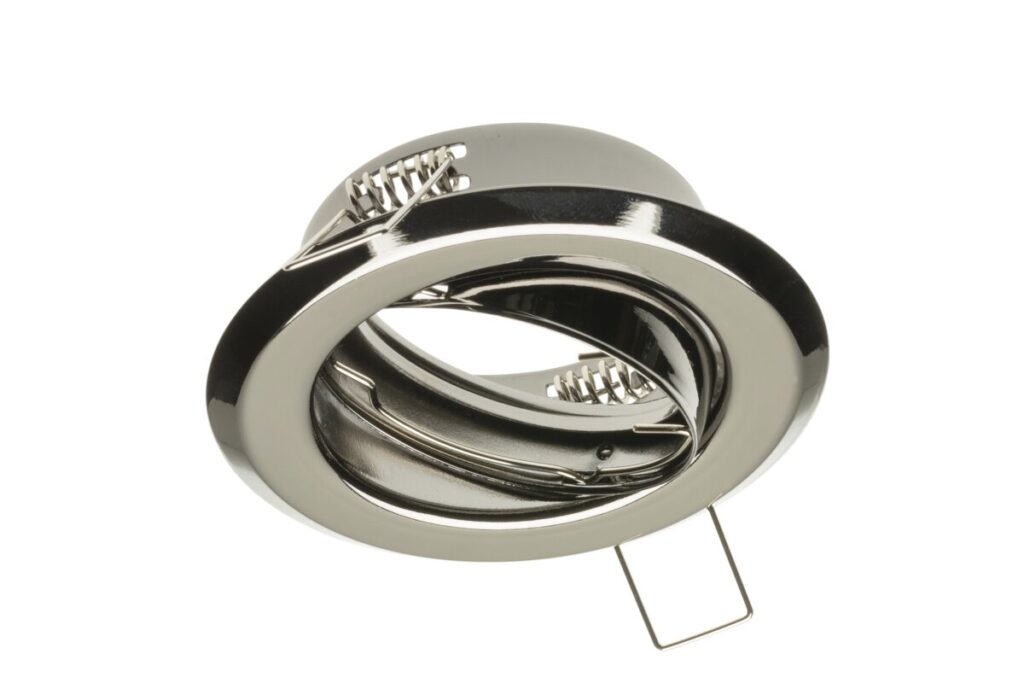 Ceiling spot light fixture PARMA II, IP20, round, black chrome,  with angle adjustment