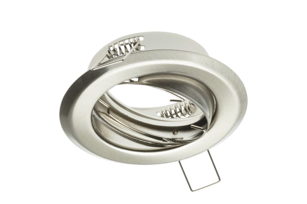 Ceiling spot light fixture PARMA II, IP20, round, inox,  with angle adjustment