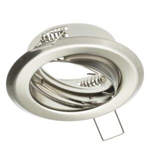 Ceiling spot light fixture PARMA II, IP20, round, inox,  with angle adjustment