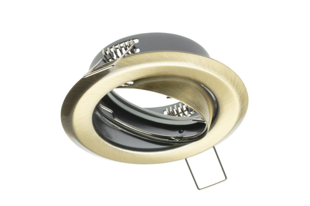 Ceiling spot light fixture PARMA II, IP20, round, old gold,  with angle adjustment