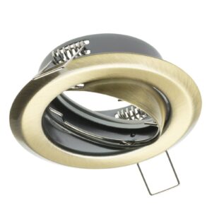 Ceiling spot light fixture PARMA II, IP20, round, old gold,  with angle adjustment