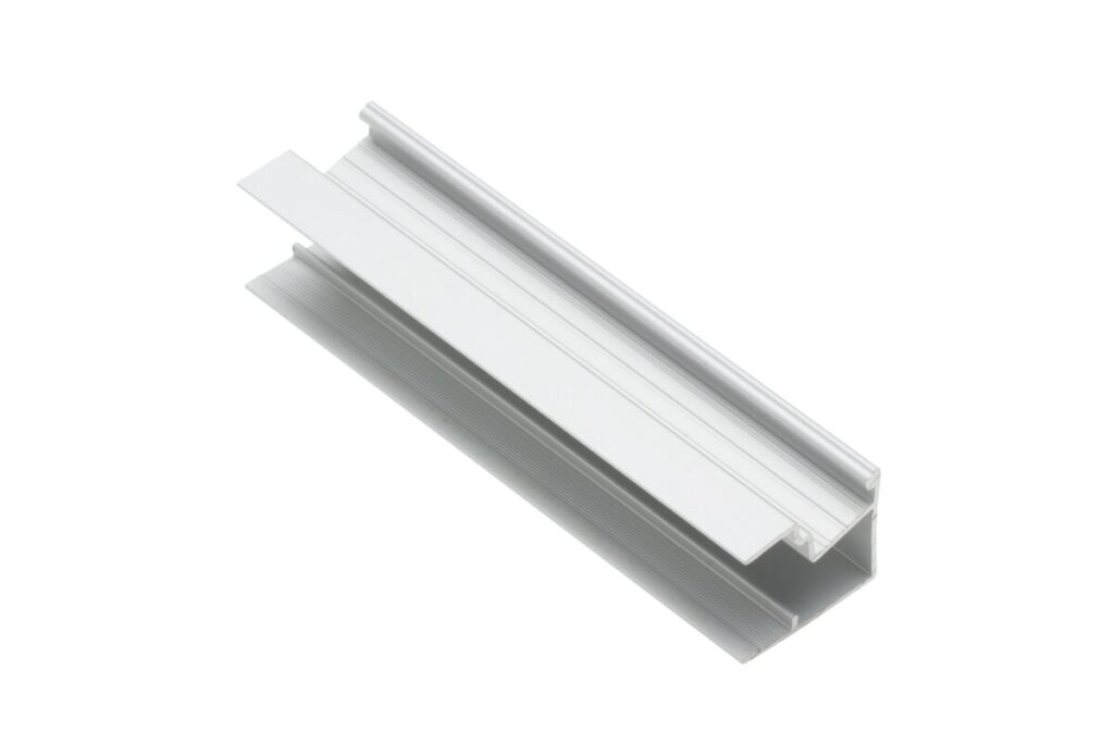 LED aluminum profile plinth narrow, studded GLAX silver PLATE 19mm L= 3007 mm