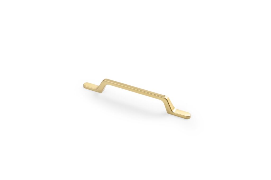 Zamak handle FLAVIO C=128 mm gold brass