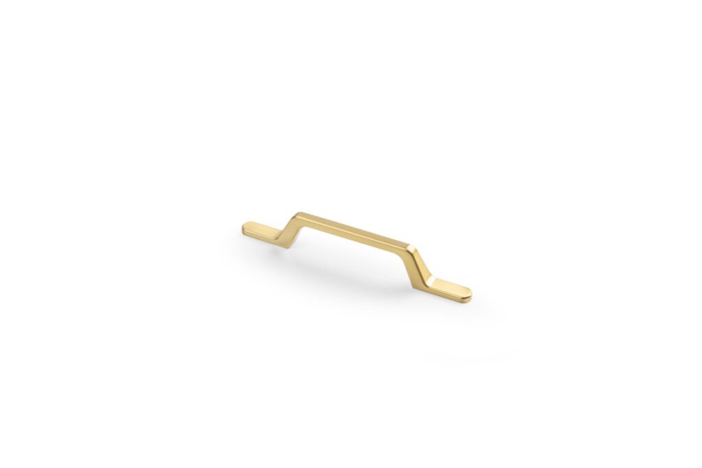 Zamak handle FLAVIO C=96 mm gold brass
