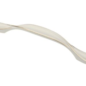 Zamak handle ROYAL5 C=128mm white/gold