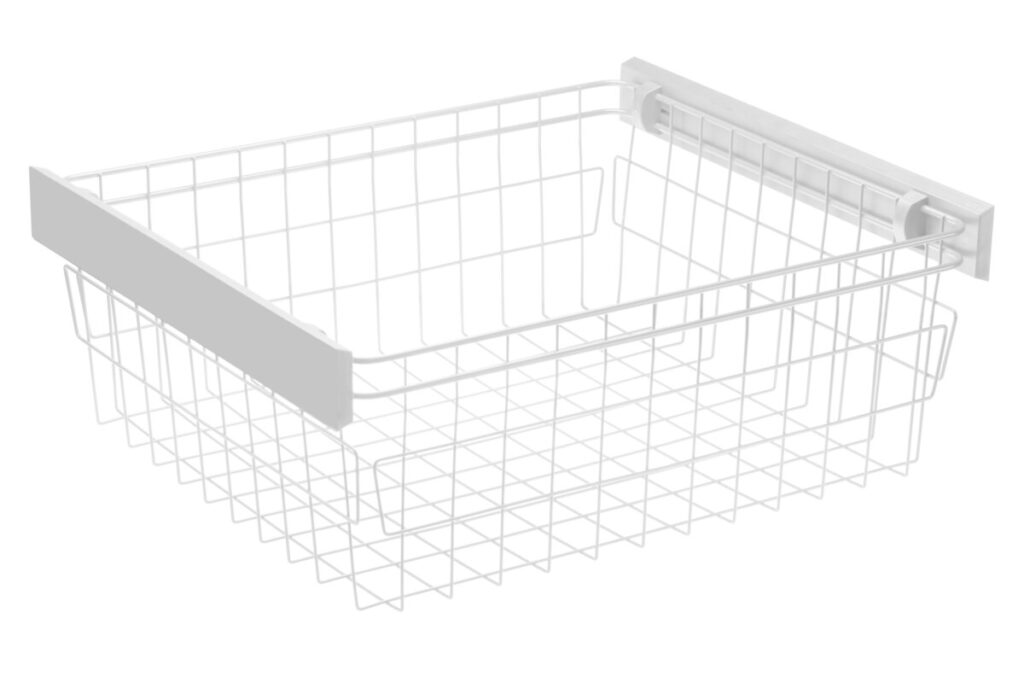 Wardrobe basket SMART 900mm (set without guides) – white