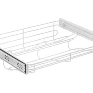 Pull out shoes rack SMART 700mm on ball bearing slide H45 with soft closing – white