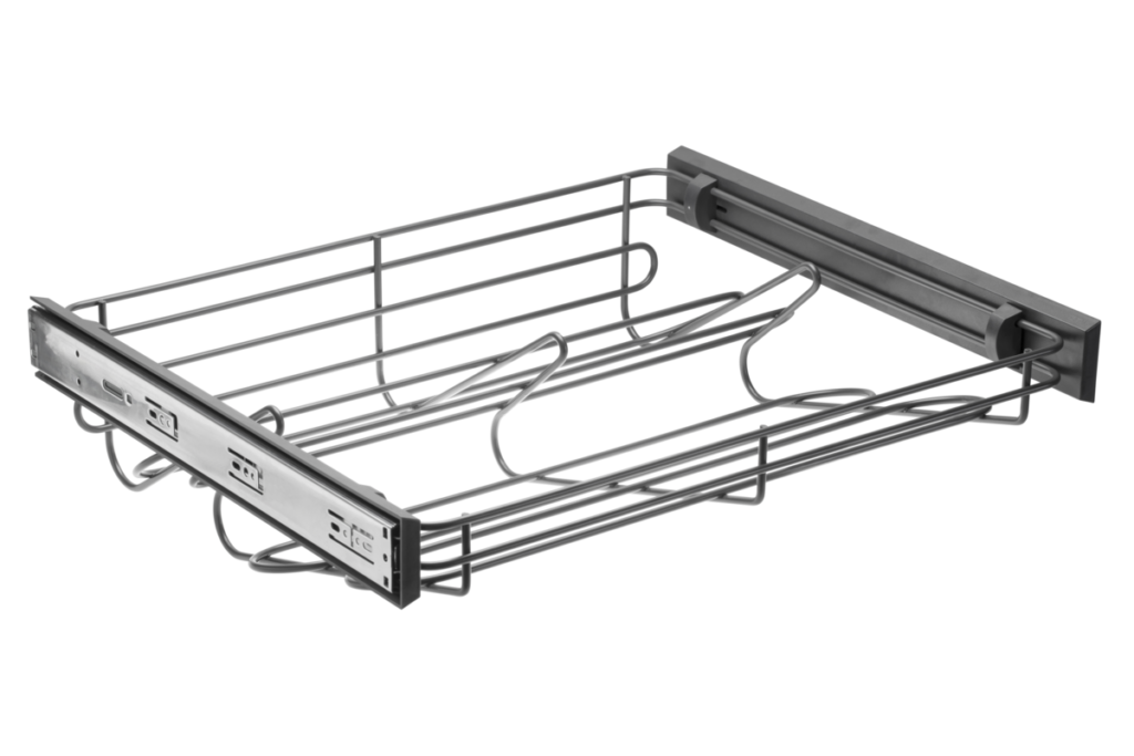 Pull out shoes rack SMART 700mm on ball bearing slide H45 with soft closing