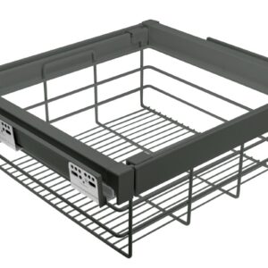 Drawer Elite with wire basket 600 mm with soft closing, gray anthracite