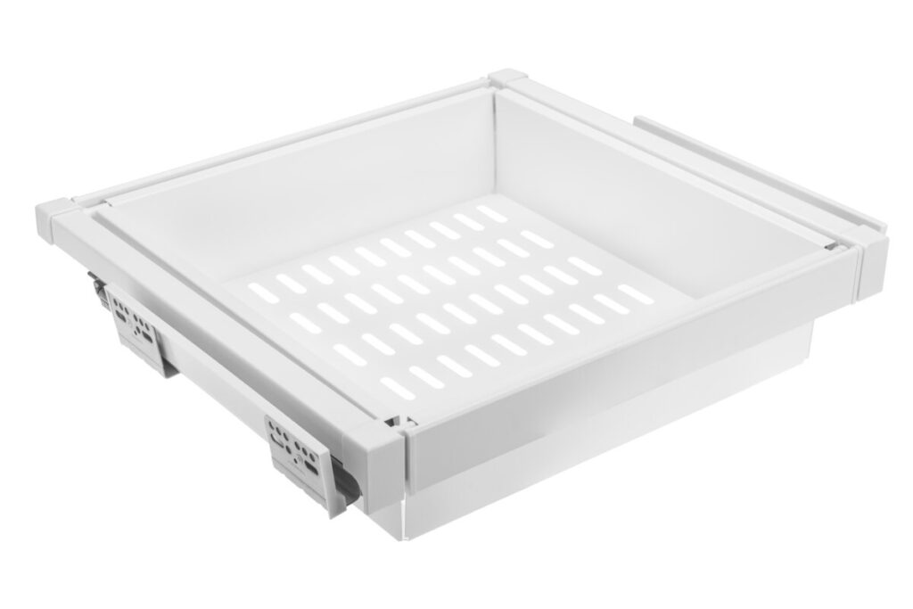 Drawer Elite with metal basket 600 mm with soft closing, white