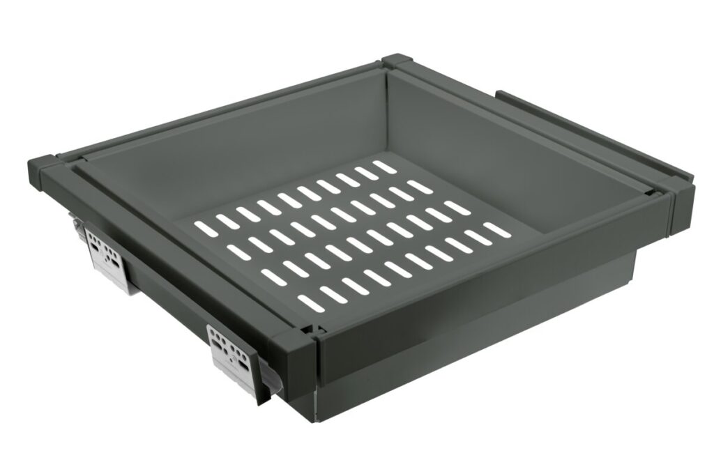 Drawer Elite with metal basket 600 mm with soft closing, gray anthracite