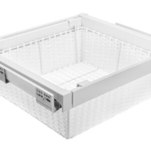 Drawer Elite with rattan basket 600 mm with soft closing, white