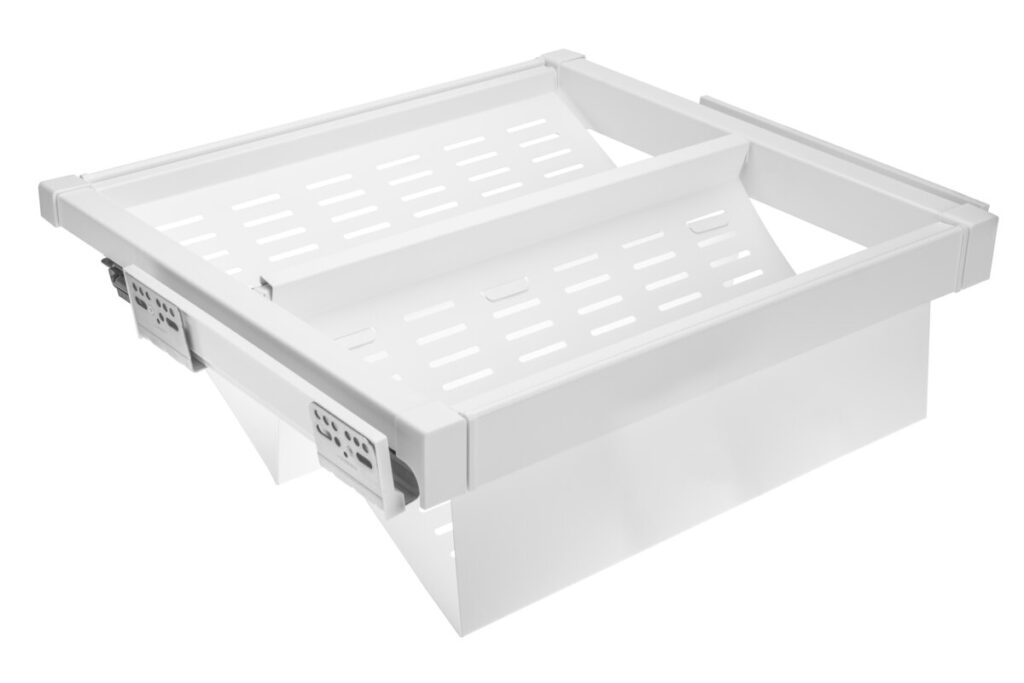 Metal drawer Elite for shoes 700 mm with soft closing, white