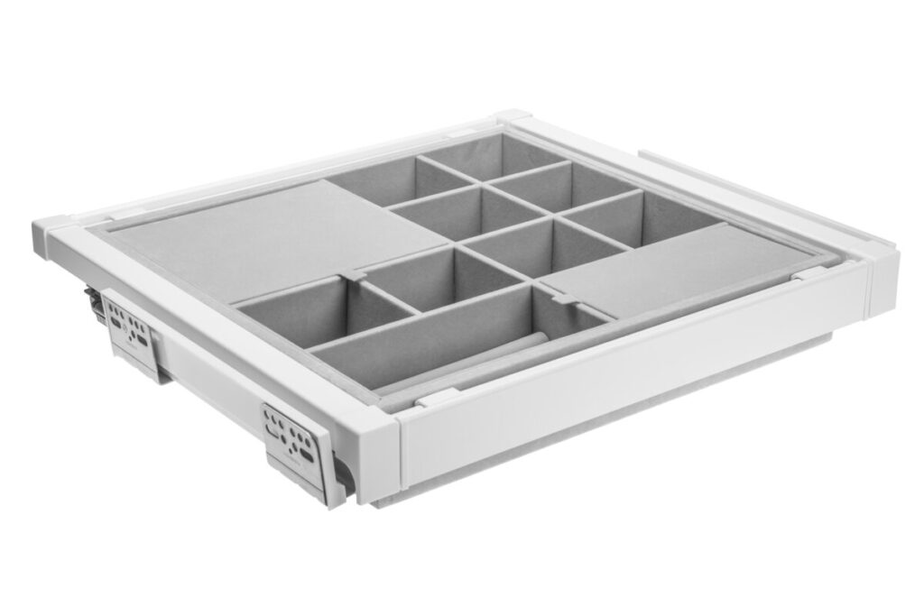 Drawer Elite with organizer 600 mm with soft closing, white