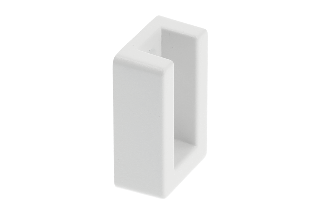 Rectangular socket without end cap,  white