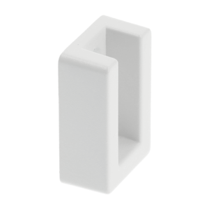 Rectangular socket without end cap,  white