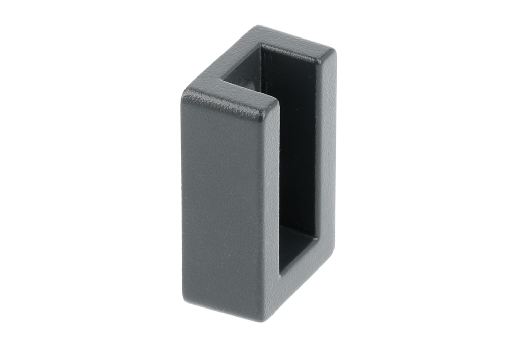 Rectangular socket without end cap,  gray anthracite