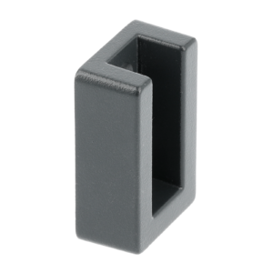 Rectangular socket without end cap,  gray anthracite