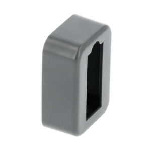 Rectangular socket with end cap,  gray anthracite