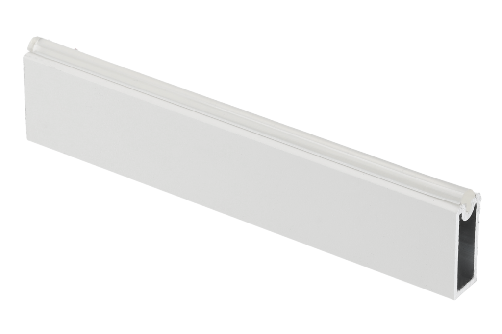 Rectangular wardrobe rail with silicone12X32mm wall thickness 1,5mm l=3m,  white