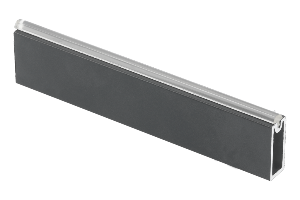 Rectangular wardrobe rail with silicone 12X32mm, wall thickness 1.5mm, l = 3m, gray anthracite