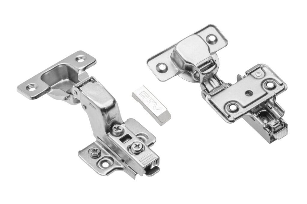 Hydraulic cup hinge concealed with eccentric adjustment of arm and roller, with short cylinder with euro screws
