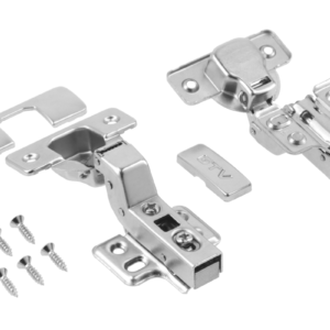 Hydraulic cup hinge concealed + roller H=0 with 4 holes without euro screws