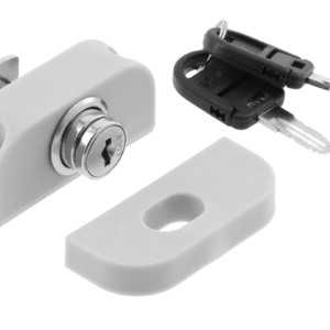 Lock for sliding door systems (lock + plastic) silver