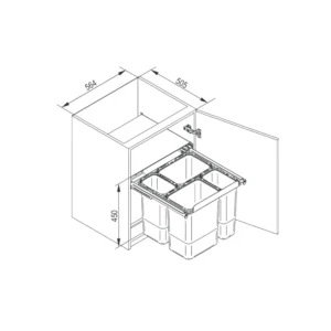 Waste container JC609 tall front 60
