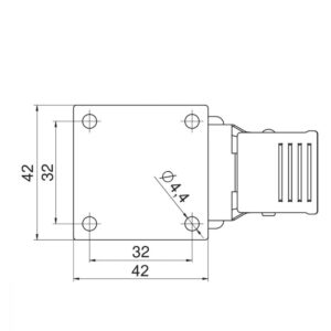 Castor furniture rotating SUPRA 50 mm without hamulca